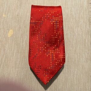 HEMLEY 100% Silk Made In  Germany Red with Pattern